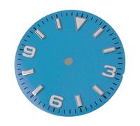 ATOMUSERLY 1pc 29mm Watch Dial Explore Face for NH35 NH36 Movement Black/Orange/Blue Steel Parts Green Lume Replacement(A Blue dial Hand)