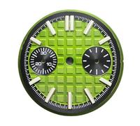 ATOMUSERLY 1pc 30.5mm No Logo Vk64 Watch Dial 2eyes Grid Dual Scale Green Luminous Diary for VK64 Movement Repair(Green)
