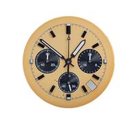ATOMUSERLY 1pc 32.5mm Classic 3Eyes Sunburst Matte Man Watch Dial Suitable for VK63 Quartz Movement Green Lume Parts Case Accessories(2-Dial Hands,No Logo)