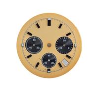 ATOMUSERLY 1pc 32.5mm Classic 3Eyes Sunburst Matte Man Watch Dial Suitable for VK63 Quartz Movement Green Lume Parts Case Accessories(4-Dial,No Logo)