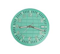 ATOMUSERLY 1pc 32mm Dial Hands Green Luminous Watch with Pointer for NH35/NH36/4R/7S Movement Single Calendar Faces Parts(Black Green)