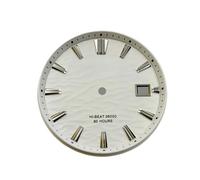 ATOMUSERLY 1pc 33.5mm GS Water Ripple Dial No Luminous Effect for NH35 Caliber Mechanical Watch Accessories(White)