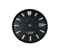 ATOMUSERLY 1pc 33.5mm GS Water Ripple Dial No Luminous Effect for NH35 Caliber Mechanical Watch Accessories(Black)