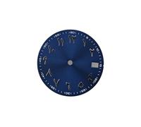 ATOMUSERLY 1pc Dial 28.5mm Watch No Luminous for NH35 NH36 Movements Single Calendar Faces Accessories(Silver-Green)