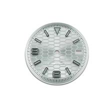 ATOMUSERLY 1pc for NH35/NH36 Dial Diameter 28.5mm/31mm Blue Green Luminous Single Date Watch Accessories(Silver,28.5mm)