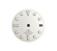 ATOMUSERLY 1pc GMT Dial Matte Watch Black White Green Blue Red Orange Text Gold Rose Edge for NH34 NH35 Movement(Clear)