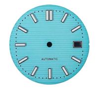 ATOMUSERLY 1pc NH35 Dial 30.8mm Dial Replacement Parts Date Frame Green C3 Luminous Dial For NH35 Movement Watch Repair Tool(NH35 Dial 1)