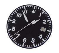 ATOMUSERLY 1pc No Logo Pilot Watch Dial 33.5mm for NH35 NH36 ETA2824 PT5000 ST2130 Green Luminous Diver Field Parts(A Black Set,for eta2824 pt)