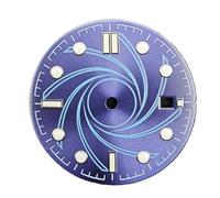 ATOMUSERLY 1pc Suitable for ETA2836 Movement Watch Dial 31mm Wind Pattern Green Luminous Faces with Date Accessories Repair Parts(Blue)