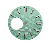 ATOMUSERLY 1pc Watch Dial 28.5mm Hollow Green Luminous Diving Faces for NH38/NH34 Movement Accessories(Black)