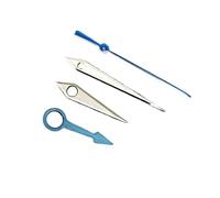 ATOMUSERLY 1set NH34 Watch Hands Curved Pointer Four Needle Silver/Blue/Gold Seconds Without Luminous Accessories for Movement(Blue Second Hand)
