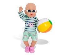 Atomvia Baby Doll Clothes for 35-43 cm Swimsuit Doll Set Swimming Outfit for Dolls Green with Shoes Small Beach Ball Sunglasses and Clothes Hanger (Without Doll)