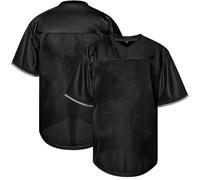 Atonmore Men Blank Plain Football Jersey, Adult Hip Hop Hipster Short Sleeve Mesh Pullover Shirts,Custom Uniforms for Party, Txz-black, Large