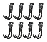 ATOOLA Slatwall Accessories, Garage Slatwall Hooks and Hangers, Black Slatwall J Hooks, 8 Pack