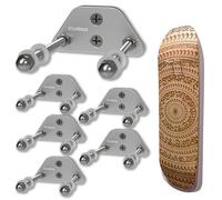 ATOOMTUZS Skateboard Wall Mount Display(6 Packs)-Aluminum Ramp Shape Skateboard Deck Wall Mount with Two Screw Holes for Horizontal and Vertical Hanging Skateboard Display Decor