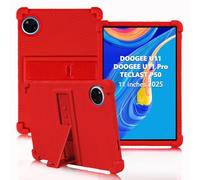 ATOOZ for DOOGEE U11 Case 11 Inch,Soft Silicone Kids Case for DOOGEE U11 Pro Tablet 2025/Teclast P50 Tablet with Stand (Red)