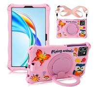 ATOOZ for Honor Pad X7 Case for Kids 8.7 Inch 2025,Carton Silicone Case for Honor Pad X7 Tablet with 360° Rotate Bracket Strap & Stylus (Pink)