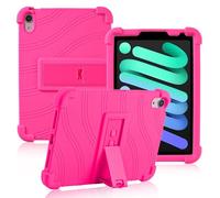 ATOOZ for iPad mini 7 Case 2024 (A17 Pro),iPad mini 7th/mini 6th Generation Case for Kids (2024/2021) with Stand Soft Silicone (Rose red)