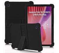 ATOOZ for Lenovo Tab 10.1 2025 Case (TB311FU/TB311XU),Soft Silicone Shockproof Kids Case for Lenovo Tab 10.1 inch 2025 Tablet with PC Stand (Black)