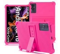 ATOOZ for TABWEE T50/T90/W90 11 Inch Tablet Case 2025,Soft Silicone Kids Case for SVITOO P11/Apolosign/Apolomedia/RebotAi B11 Tablet 11 inch with Adjustable Stand (Rose Red)