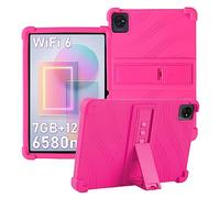ATOOZ for TABWEE T80 Tablet Case,Soft Silicone Blackview Tab 30 Wifi/70 Wifi Case 2024,Blackview Tab 7 Wifi/Tab 8 Wifi Tablet Case 10.1 Inch,OSCAL Pad70/Pad60 Case for Kids with Bracket (Rose red)
