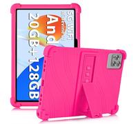 ATOOZ Universal Case for Ckypad/DOOGEE U10/U9 Pro/T10W/TECLAST M40/P40HD/P30/P20 10.1",Soft Silicone Case for Blackview/OSCAL/BYYBUO/Hotlight/Higrace/Tpz/Sgin 10.1 Inch Tablet with Stand (Rose red)