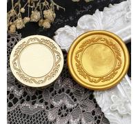 Atopbb Frame Wax Seal Stamp, 3D Embossed Frame Relief Carving Wax Sealing Stamp, Wooden Handle, Brass Seal Head, Bronze Golden, Wedding Invitations, Letter Sealing