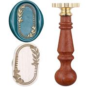Frame Wax Seal Stamp, Atopbb 3D Embossed Frame Relief Carving Wax Sealing Stamp, Frame Wax Stamp Head Wood Stamp Handle, Wax Stamp for Wedding Invitations, Letter Sealing (F26)