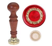 Atopbb Frame Wax Seal Stamp, 3D Embossed Frame Relief Carving Wax Sealing Stamp, Wooden Handle, Bronze Golden Copper Head, Wedding Invitations, Letter Sealing