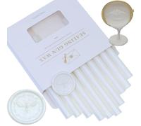 Atopbb Glue Gun Wax Seal Sticks for Wax Seal Stamp, 10 Pcs Pearl White Sealing Wax Sticks 11mm for Wedding Invitation, Card Envelopes, Christmas Cards, Greeting Cards, Gifts Wrapping (Pearl White)