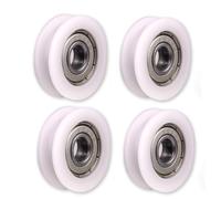 ATOPLEE 4pcs Round Groove Nylon Pulley U Groove Track Roller Bearing, 5x24x7mm