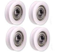 Atoplee 4pcs Round Groove Nylon Pulley Wheels Roller for Slide Gate/Angle Bar/Drawers (4x15x6mm)