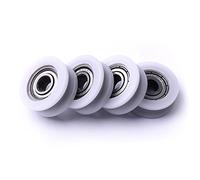 ATOPLEE 4pcs Round Groove Nylon Pulley Wheels Roller for Slide Gate/Angle Bar/Drawers, 8x30x10mm
