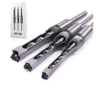 ATOPLEE Square Hole Drill Bit Set,3pcs HSS Woodworking Hole Saw Mortising Chisel Drill Bit Tools,5/16 3/8 1/2 Inch (All of Sizes)