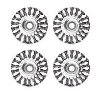 ATOPLEE Wire Wheel Brush, 4pcs 100mm Twist Knotted, Carbon Steel Wire Wheel for Angle Grinder, for Heavy-Duty Use of Various Metals (Diameter: 100mm,4pcs)
