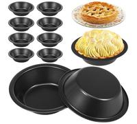 ATopoler 10 Pcs Nonstick Mini Pie Pans,Mini Individual Round Tart Tins,5" Round Metal Pie Dishs for Baking Pot Pies, Cakes, Quiches, Tarts, Desserts