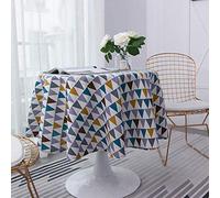 ATopoler 120cm Round Tablecloth Simple Nordic Style Cotton Linen Fabric Circular Table Cover Wrinkle-proof for Kitchen Dinning Tabletop Decoration Diameter (Colorful)