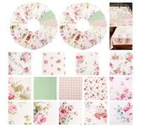 ATopoler 126 Pcs Fabric Squares for Quilting,Cotton Floral Patchwork,5×5inch 100% Cotton Charm Floral Packs,DIY Patchwork Sewing Craft,Multi-Color Design(Style-F)