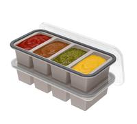 ATopoler 2 Pack Silicone Soup Freezer Tray, 1000ML Silicone Freezer Moulds with Sealing Lid,4-Compartment for Storing 250mL Broth, Soup, Leftovers, Sauce,Weaning Food(Size 2)