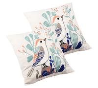 ATopoler 2 Pcs Cushion Covers Embroidered Decorative,17.7x17.7 inch Throw Pillow Covers,Home Decor Square Pillow Case for Sofa Garden Bed Couch Cushions(Bird)