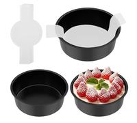 ATopoler 6 Inch Round Cake Tin Set of 3,Baking Pan Set with 100 Pcs Bakeware Parchment Circles,Baking Cake Pan for Birthday Wedding Christmas Layer Desserts