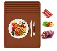 ATopoler 6Pcs Square Silicone Dehydrator Sheets,Nonstick Silicone Dehydrator Trays with Edge, Reusable Thickened Baking Mats for Dough Rolling Placemat Countertop Protector,13.7×13.7in(6 Pcs)