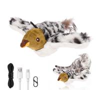 ATopoler Flapping Bird Cat Toy,Chirping Bird Cat Toy,Realistic Plush Simulation Chirping Kitten Toys,Interactive Catnip Toys for Indoor Kittens to Bite, Chew and Kick(No Flying)(Sparrow)