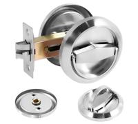 ATopoler Round Recessed Door Lock, Stainless Steel Hidden Cup Door Knob Lock, Privacy Doors Latch Locks for Bedroom, Kitchen, Bathroom, Laundry Room Doors
