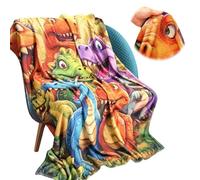 ATopoler Smiling Dinosaur Blanket,Cute Dinosaurs Hd Digital Print Flannel,Soft Funny Throw Blanket for Home Bedroom Couch Bed Decor,150×130cm