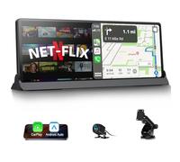 Atoppv Apple Car Play Screen with Net-flix YouTube Tiktok, 10.26" CarPlay Screen for Car with Rearview Camera, Wireless CarPlay Android Auto with GPS Navigation Voice Control for iOS 10+ Android 11+
