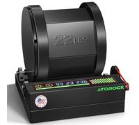AtoRock Professional Rock Tumbler Kit, 22LB Extra-Large Barrel with Cutting-Edge Brushless Motor, Real-Time Motor Output & Runtime Display - Heavy Duty Metal Base for Adults & Rock Collectors