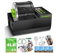 AtoRock Professional Rock Tumbler Kit, 4LB Extra-Large Barrel with Cutting-Edge Brushless Motor, Adjustable Speed & Timer, Durable Metal Base for Adults & Rock Collectors - Includes Full Accessories