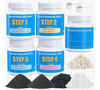 AtoRock Tumbler Grit and Ceramic Tumbling Media, 4 Pounds, 4-Step Polish Refill Kit, Polishes Up to 25 lbs of Rocks, Compatible with All Rock Tumblers