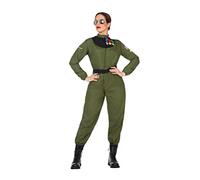 Atosa 50880 Costume Fighter Pilot Woman XL Green-Carnival, Women, Solid